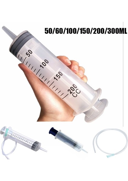 SYRINGE100ML 1 Adet Ev Kullanışlı Plastik Şırınga 50/60/100/150/200/300 ml Yeniden Kullanılabilir Pompa Ölçüm Plastik Şırınga Şeffaf Tüp Ölçüm Için (Yurt Dışından)