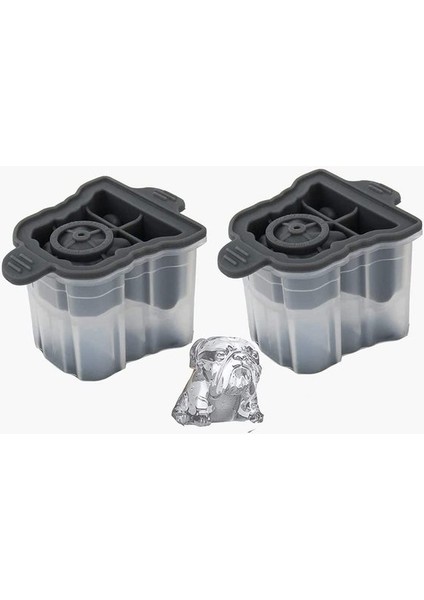 2 Adet 1 Adet Buz Küpü Makinesi Bulldog Vorm Thuis Vormen Grote Kubus Bar Silikon Kalıp Küre Parti Içecek Geesten Viski Stapelbaar Vriezer (Yurt Dışından)