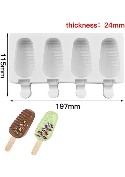JSC3073 Klasik Dondurma Kalıp Silikon Popsicle Kalıpları Dıy Ev Yapımı Dondurucu Meyve Çikolata Buz Lolly Tepsi Pop Kalıp Sopa ile Bpa Ücretsiz (Yurt Dışından)