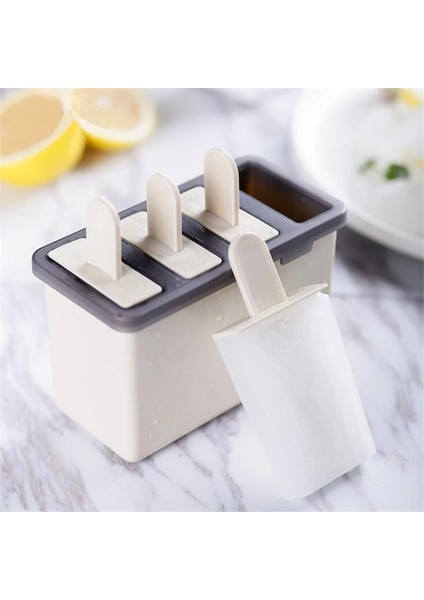 Mavi Popsicle Kalıpları 4 Delik Dondurulmuş Kalıplar Dıy Püreler Yoğurt Puding Dondurma Yapma Makinesi Plastik Dayanıklı Kalıplar Dondurulmuş Aracı (Yurt Dışından)
