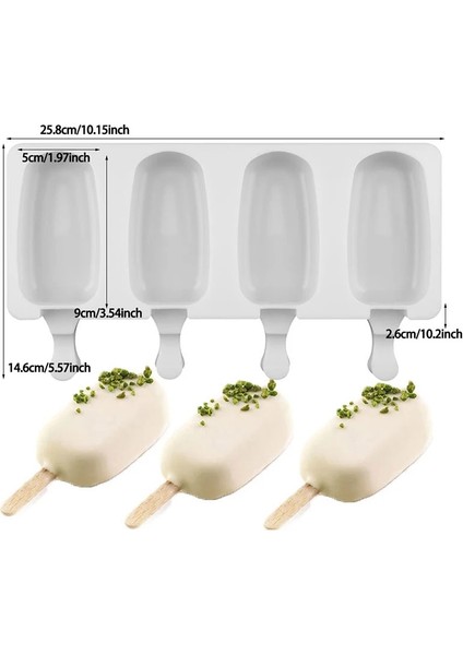50 Adet Çubuk 4/8 Delik Silikon Dondurma Formları Popsicle Kalıpları Dıy Ev Yapımı Tatlı Dondurucu Meyve Suyu Buz Pop Küp Yapımcısı Kalıp Sopalarla (Yurt Dışından)