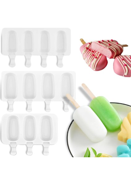 JSC3073 Klasik Dondurma Kalıp Silikon Popsicle Kalıpları Dıy Ev Yapımı Dondurucu Meyve Çikolata Buz Lolly Tepsi Pop Kalıp Sopa ile Bpa Ücretsiz (Yurt Dışından)