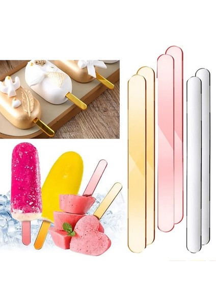 B03 10 Adet Yeniden Kullanılabilir Akrilik Dondurma Çubuğu Yaz Creamsicle Dondurma Çubuğu Ev Hawaii Plaj Düğün Dekor Dıy Lolipop Çubukları (Yurt Dışından) indirimleri