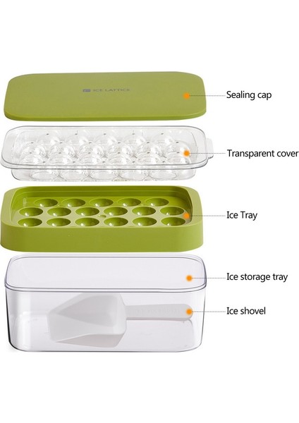 Beyaz 21 Izgaralar Yuvarlak Buz Küpü Tepsisi Saklama Kutusu ile Yaratıcı Hızlı Bırakma Buz Küpü Kalıpları Parti Mutfak Bar Kare Konteyner Soğuk Içecek Seti (Yurt Dışından) indirimleri