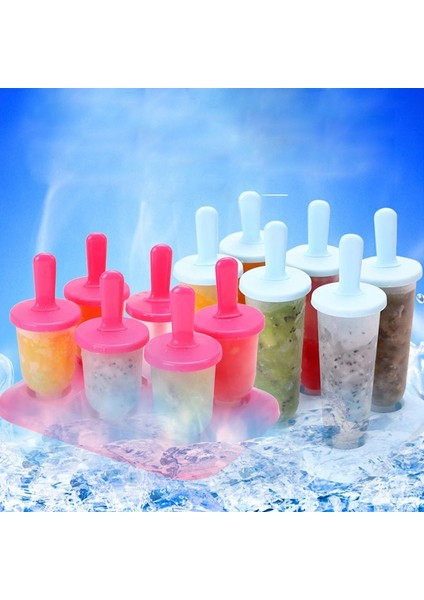 D-Blue Dondurma Popsicle Kalıp Dıy Dondurma Makinesi Ev Yapımı Buz Kutusu Yeniden Kullanılabilir Plastik Buz Pops Kalıp Buz Küpü Tepsi Mutfak Aletleri (Yurt Dışından)