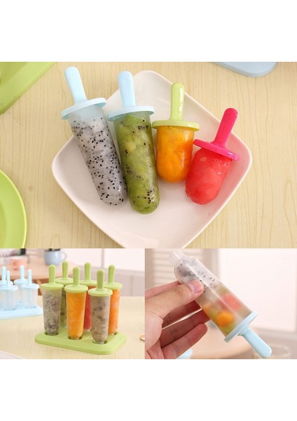 D-Blue Dondurma Popsicle Kalıp Dıy Dondurma Makinesi Ev Yapımı Buz Kutusu Yeniden Kullanılabilir Plastik Buz Pops Kalıp Buz Küpü Tepsi Mutfak Aletleri (Yurt Dışından)