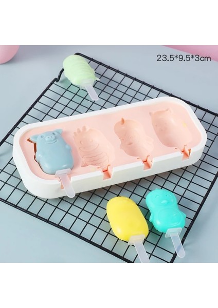 Stil 4 Sağlıklı Karikatür Silikon Dondurma Kalıp Kolay Popsicle Kalıp Yeniden Kullanılabilir Dondurma Bar Pop Kalıpları Dıy Yapımı Için Yaz Sık Kullanılanlar Aracı (Yurt Dışından)