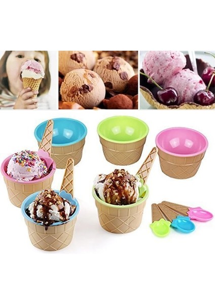 Dondurma Aracı Dondurma Kasesi ve Kaşık Seti Sofra Plastik Karikatür Yumurta Koni Çocuk Meyve Salatası Tatlı Kase Küçük Tabak Mutfak Aksesuarları (Yurt Dışından) fiyatları