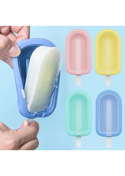 02 Yaz Dıy Silikon Dondurma Makineleri Kalıp Pp Kapak ve Çıkartmalar ile Mutfak Aksesuarları Güzel Kalp Dondurma Kalıp (Yurt Dışından)