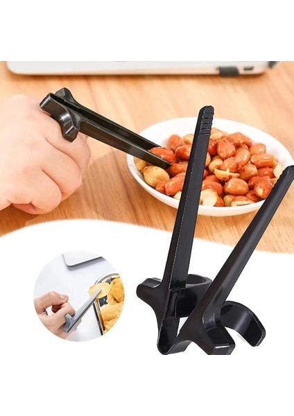 Siyah Yaratıcı Parmak Çubuklarını Taşınabilir Patates Cipsi Aperatif Klip Kullanımı Kolay Maşa Salata Gıda Kirli Değil El Tembel Çubuk Aracı (Yurt Dışından) fırsatları