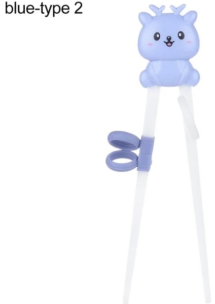 C-Blue2 1 Çift Bebek Öğrenme Eğitim Çubuklarını Karikatür Hayvan Acemi Çubuk Sofra Çocuklar Yeme Eğitimi Yardımcı Bebek Araçları (Yurt Dışından)