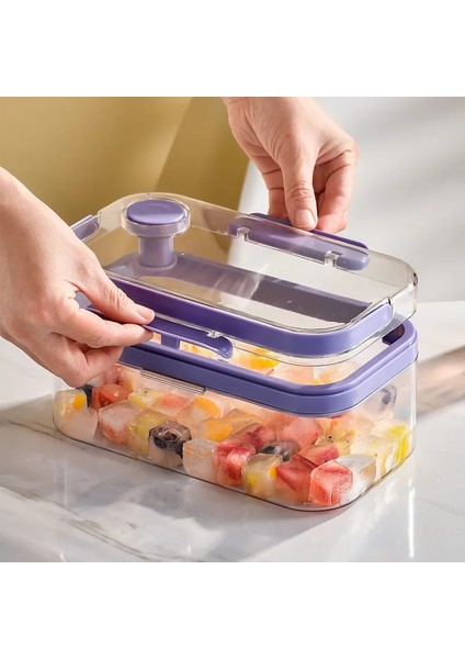 Mor 64 Buz Viski Gıda Yapımcısı Tepsisi Buz Kahve Tipi Basın Sınıfı Silikon Araçları Dondurma Dondurma Kovası Topu Basın Küp Buzlu Buz Hızlı Kalıp (Yurt Dışından) modelleri