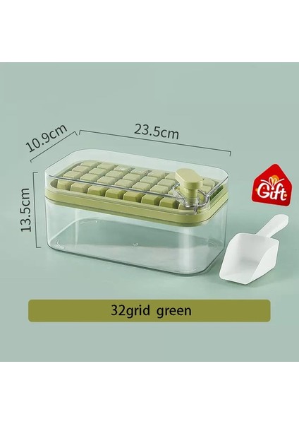 32 Izgara Yeşil 32/64 Izgara Buz Tepsileri Kalıp Kutusu Tek Tuşla Presleme Tarzı Plastik Kapaklı Buz Küpü Makinesi Saklama Kutulu Buz Tepsisi Kalıp (Yurt Dışından)