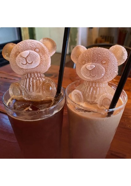 White-S Silikon Kalıp Ayı Şekli Buz Küpü Makinesi Çikolatalı Kek Kalıbı Şeker Hamur Kalıp Kahve Süt Çay Viski Buz Kalıp (Yurt Dışından) modelleri