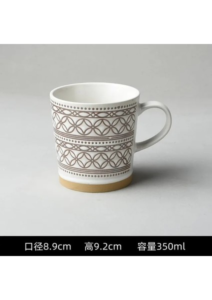 Yeşil 401-500 ml Yaratıcı Kişilik Retro Kabartmalı Seramik Su Kupa Büyük Kapasiteli Tahıl Ev Içme Kahvaltı Kahve Kupa Hediye Süsler (Yurt Dışından)