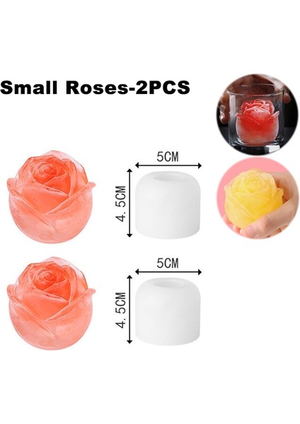 Küçük Güller-2pcs Silikon Kalıp Ayı Şekli Buz Küpü Makinesi Çikolatalı Kek Kalıp Şeker Hamur Kalıp Kahve Süt Çay Viski Buz Kalıp (Yurt Dışından)