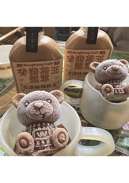 Küçük Güller-2pcs Silikon Kalıp Ayı Şekli Buz Küpü Makinesi Çikolatalı Kek Kalıp Şeker Hamur Kalıp Kahve Süt Çay Viski Buz Kalıp (Yurt Dışından) fırsatları