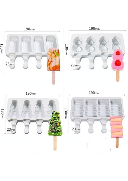 Stil 8 Dıy El Yapımı Silikon Dondurma Kalıp Çevre Dostu Popsicle Kalıp Mus Tatlı Dondurucu Suyu Buz Küpü Tepsi Varil Yapımcısı Kalıp (Yurt Dışından)