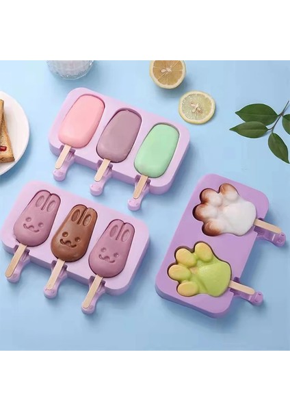 J Silikon Dondurma Kalıp Kapaklı El Yapımı Çevre Dostu Popsicle Mousse Tatlı Dondurucu Suyu Buz Küpü Tepsi Varil Maker Kalıp (Yurt Dışından) modelleri