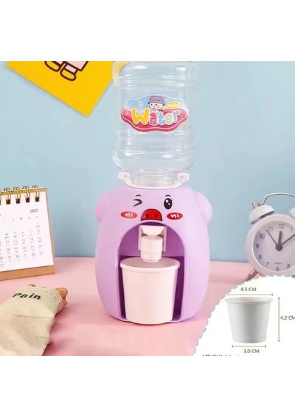 Mor Piglet Mini Su Sebili Bebek Oyuncak Içme Suyu El Basın Su Şişesi Pompası Soğutucu Gerçekçi Sevimli Çocuk Cosplay Sahne (Yurt Dışından)