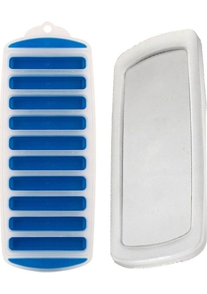 Mavi 10 Buz Küpü Tepsi Kalıp Silindir Buz Çubuğu Tepsi Kalıp Spor Su Şişesi Için (Yurt Dışından)