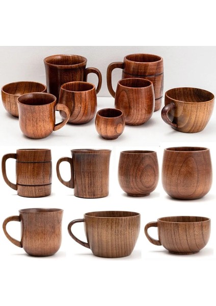 Stil 5 Ahşap Büyük Göbek Bardak El Yapımı Doğal Ladin Ahşap Bardak Bira Çay Kahve Süt Su Bardağı Mutfak Bar Drinkware (Yurt Dışından) fiyatları