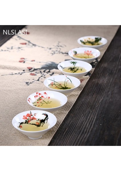 Güzel Renk Jingdezhen Dropshipping Çay Seti El Boyaması Çay Bardağı Puer Siyah Çay Tiguanyin Seramik Küçük Bardaklar Çin Ev Çay Takımları (Yurt Dışından) fiyatları