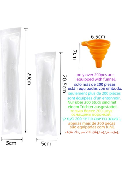 Huni ile 400 Adet 29X5 cm 20-400 Adet Dondurma Torbası Tek Kullanımlık Buz Pop Çanta Yoğurt Çubukları Suyu Meyve Smoothie'ler Için Zip Contalı Bpa Içermeyen Buz Kalıp Çantaları (Yurt Dışından) modelleri