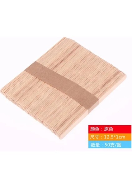 12.5x1 cm 50 Adet/grup Dıy Çocuk Işi Sanat El Sanatları Oyuncaklar Ahşap El Sanatları Dondurma Çubukları Pop Dondurma Çubukları Doğal Ahşap Kek Araçları Buz Kalıp (Yurt Dışından)