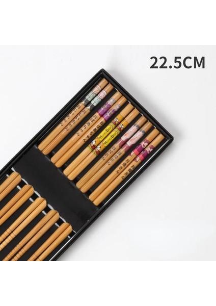 T04 5 Çift Kullanımlık 5 Çift Set El Yapımı Bambu Japon Doğal Ahşap Çubuklarını Suşi Gıda Kedi Çiçek Çok Renkli Ahşap Sevimli Çubuklarını (Yurt Dışından)