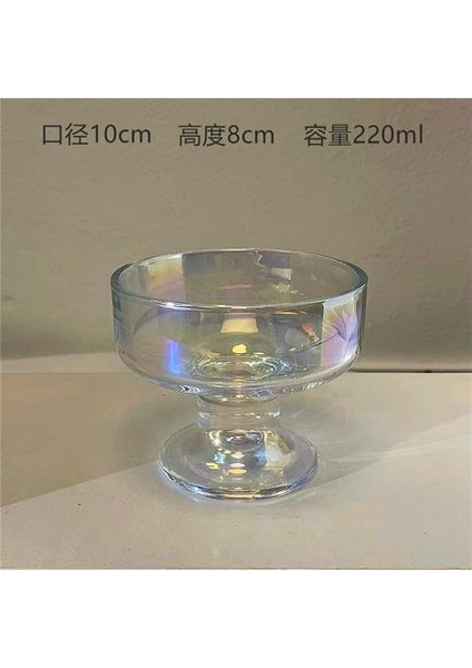 Renkli 220ML 220ML Şeffaf Yoğurt Tatlı Cam Bardak Ins Buz Hokeyi Kupası Milkshake Puding Kase Dondurma Fincan Ev Bar Drinkware Kokteyl Bardağı (Yurt Dışından)