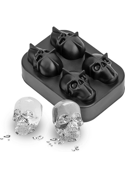 Kafatası Şekli Hılıfe Kafatası Buz Şekli Kalıp Silikon Küp Tepsi Viski Şarap Kokteyl Dondurucu Buz Yapım Makinesi Dıy Aracı 3D Çikolata Kalıp Tepsisi (Yurt Dışından)