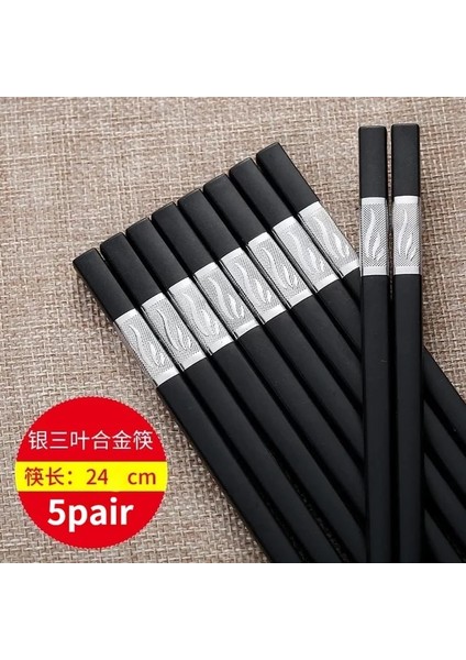 Yin San Ye 5 Çift 2/10 Çift Çin Tarzı Yemek Çubukları Sofra Gıda Sopa Alaşımı Catering Kapları Suşi Çubukları Kaymaz Ev Mutfak Eşyaları (Yurt Dışından)
