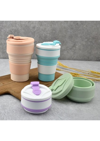 Yeşil 200-400 ml Silikon Katlanır Su Bardağı Taşınabilir Seyahat Spor Fincan Açık Kamp Taşınabilir Katlanır Kahve Fincanı Eşlik Eden Su Bardağı (Yurt Dışından)