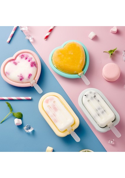 B 02 Aşk Kalp Şeklinde Silikon Kalıp Kapaklı Mini Yuvarlak Popsicle Buz Küpü Tepsi Kalıp Çikolatalı Kek Peynir Hediyeler Mutfak Aksesuarları (Yurt Dışından)