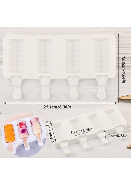 Buz -3 Silikon Dondurma Kalıp Dıy Ev Yapımı Popsicle Kalıpları Dondurucu 4/3 Hücre Küçük Boy Buz Küpü Tepsi Popsicle Varil Yapımcıları (Yurt Dışından)