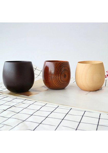 Boya Rengi 300 ml Ahşap Büyük Göbek El Yapımı Doğal Ladin Ahşap Bardak Bira Çay Kahve Süt Su Bardağı Mutfak Bar Drinkware (Yurt Dışından)