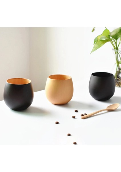 Boya Rengi 300 ml Ahşap Büyük Göbek El Yapımı Doğal Ladin Ahşap Bardak Bira Çay Kahve Süt Su Bardağı Mutfak Bar Drinkware (Yurt Dışından)