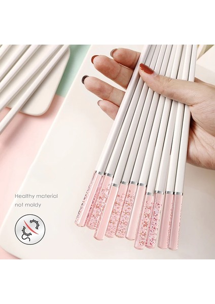 Yıldız Yemek Çubukları Amber Sakura Japon Yemek Çubukları Pembe Kiraz Çiçeği Suşi Yeniden Kullanılabilir Yemek Çubukları Güzel Çin Yemek Çubukları Sofra (Yurt Dışından)