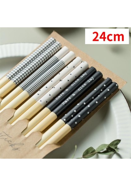 B8 24 cm Yeniden Kullanılabilir 5 Çift Set El Yapımı Bambu Japon Doğal Ahşap Çubuklarını Suşi Gıda Kedi Çiçek Çok Renkli Ahşap Çubuklarını Seti (Yurt Dışından)