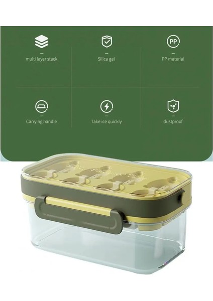 Yeşil Zaman Kazandıran Buz Makineleri Zaman Kazandıran Silikon Buz Tepsisi Taşınabilir Kalıp ve Kullanımı Kolay Yaz Içeceği Aksesuar Topu Için Saklama Kutusu (Yurt Dışından) indirimleri