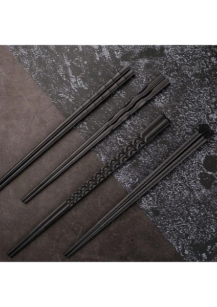 10 Çift 10 Çift Japon Çin Çubuklarını Gıda Siyah Suşi Çubukları Yeniden Kullanılabilir Kore Çubuklarını Seti Metal Alaşım Sofra Palillos Chino (Yurt Dışından) modelleri