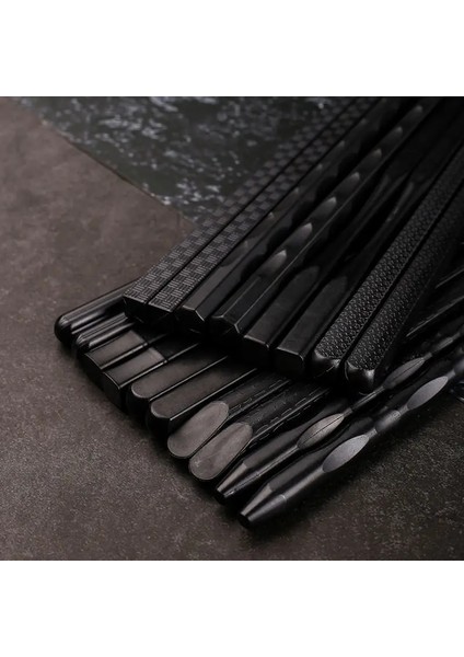 10 Çift 10 Çift Japon Çin Çubuklarını Gıda Siyah Suşi Çubukları Yeniden Kullanılabilir Kore Çubuklarını Seti Metal Alaşım Sofra Palillos Chino (Yurt Dışından) fırsatları