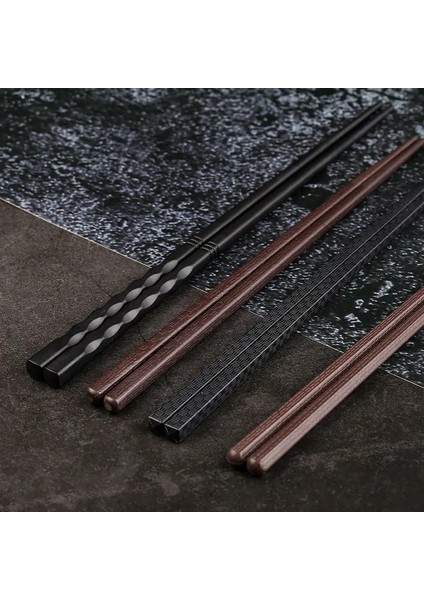 10 Çift 10 Çift Japon Çin Çubuklarını Gıda Siyah Suşi Çubukları Yeniden Kullanılabilir Kore Çubuklarını Seti Metal Alaşım Sofra Palillos Chino (Yurt Dışından) indirimleri