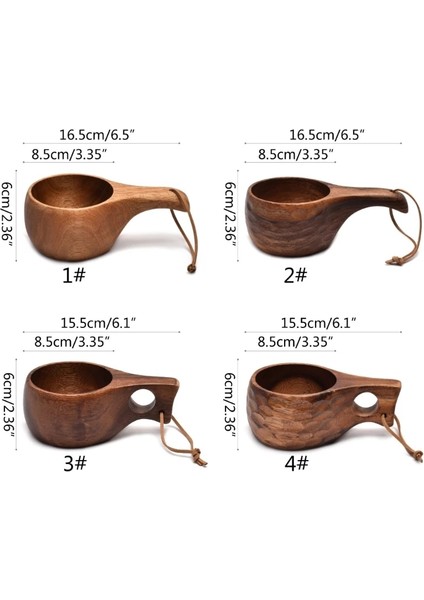 Stil 2 210 ml Açık Fincan Kuksa Kamp Kupa Kahve Süt Bardak Kupalar Akasya-Ahşap Drinkware Bushcrafts Artefakt Mutfak (Yurt Dışından)