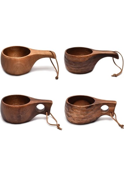 Stil 2 210 ml Açık Fincan Kuksa Kamp Kupa Kahve Süt Bardak Kupalar Akasya-Ahşap Drinkware Bushcrafts Artefakt Mutfak (Yurt Dışından)