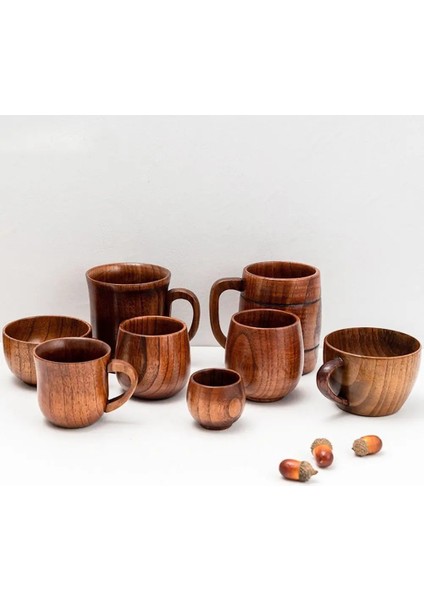 Rattan Bardak 13CM 101-200ML Ahşap Bardaklar Büyük Göbek Bardaklar El Yapımı Doğal Ladin Ahşap Bardaklar Bira Çay Bardağı Kahve Süt Su Bardağı Mutfak Bar Drinkware (Yurt Dışından)