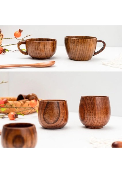 Rattan Bardak 13CM 101-200ML Ahşap Bardaklar Büyük Göbek Bardaklar El Yapımı Doğal Ladin Ahşap Bardaklar Bira Çay Bardağı Kahve Süt Su Bardağı Mutfak Bar Drinkware (Yurt Dışından)