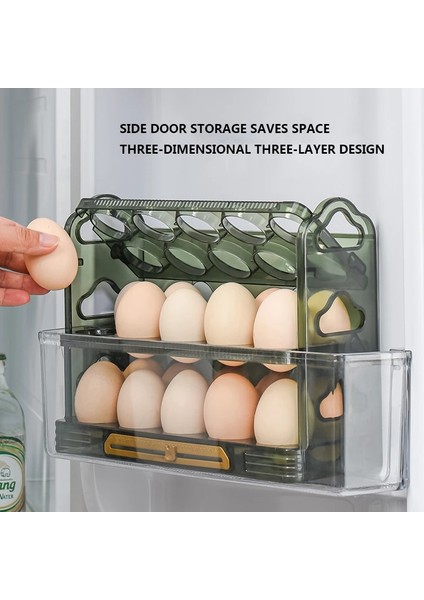 02 3 Katmanlar 30 Izgaralar Yumurta Saklama Kutusu Dönen 3 Katlı Yerden Tasarruf Sağlayan Yumurta Konteyner Ev Mutfak Tutucu Alet (Yurt Dışından) fiyatları