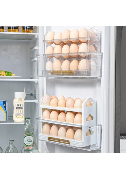 02 3 Katmanlar 30 Izgaralar Yumurta Saklama Kutusu Dönen 3 Katlı Yerden Tasarruf Sağlayan Yumurta Konteyner Ev Mutfak Tutucu Alet (Yurt Dışından) indirimleri
